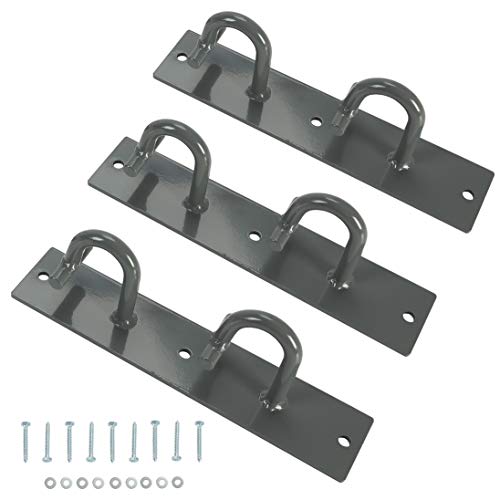 HECASA Workout Wall Mount Anchor, Resistance Band Wall Anchor, Fitness Ceiling Hook for Home Gym, Body Weight Straps, Suspension Strength Trainings 3 Sets