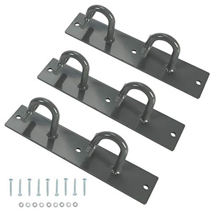 HECASA Workout Wall Mount Anchor, Resistance Band Wall Anchor, Fitness Ceiling Hook for Home Gym, Body Weight Straps, Suspension Strength Trainings 3 Sets