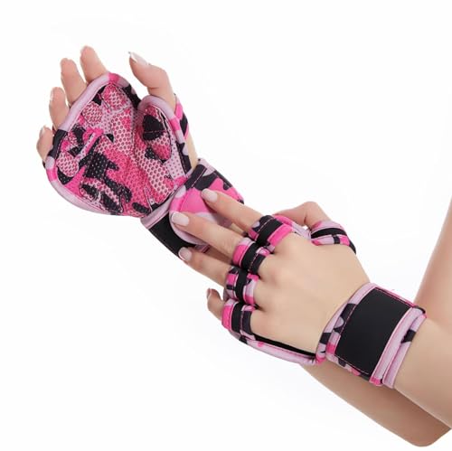 Weight Lifting Gloves, Wrist Wraps Wrist Straps for Weightlifting, Lifting Wrist Wraps Gym Gloves for Men Workout Gloves for Men Workout Gloves Women - color: Pink, size: Small