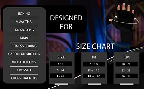 Quick Gel Boxing Wraps Under Boxing Gloves - Kickboxing MMA Muay Thai - Fist, Knuckle, Wrist Wrap Protection Inner Glove Hand Wraps - Men Women Kids - color: All Black, size: X-Small