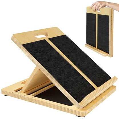 MUCITAGF Professional Wooden Portable Slant Board, Calf Stretch Board