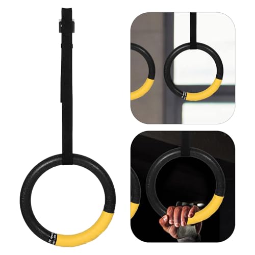 Ciieeo Gymnastic Rings for Pull up Bar Adjustable Heavy Duty Indoor Exercise Rings with 0.5m for Calisthenics Fitness Training at Home and Gym