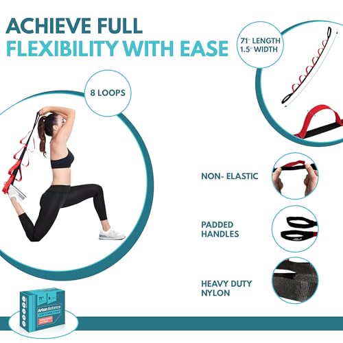 Stretching Straps for Flexibility, Balance, and Leg Stretching – Multiple Styles for Yoga, Ballet, Dance, Gymnastics & Physical Therapy