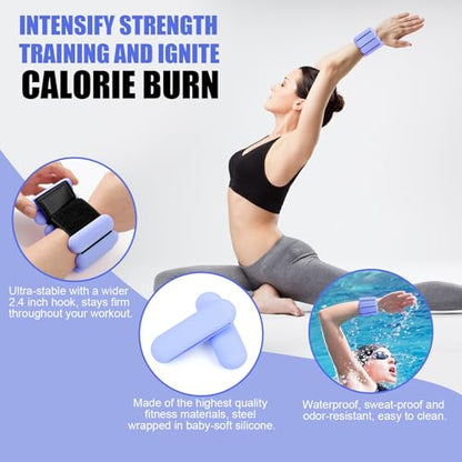 Wrist & Ankle Weights for Women, Wearable Strong Arm & Leg Weights Set of 2(1Lbs Each), Adjustable Ankle Weights for Walking, Yoga, Dance, Barre,Gym,Exercise,Pilates,Walking Running - color: blue