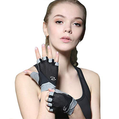 Luwint Women Fingerless Yoga Gloves, Non Slip Padded Barre Pilates Fitness Workout Training Exercise Accessories