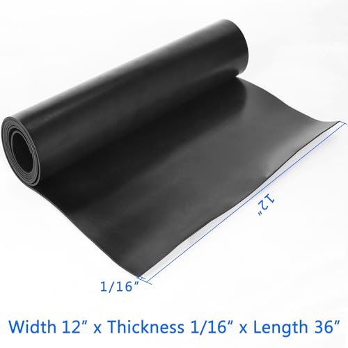WochiTV Solid Rubber Strips Rolls, 12" Wide x 1/16" Thick x 36" Long Neoprene Rubber Sheets Perfect for DIY Gasket Material, Sealing, Liner, Shield, Padding, Mat - size: 12" W x 36" L, style: 1/16(.062") Thick