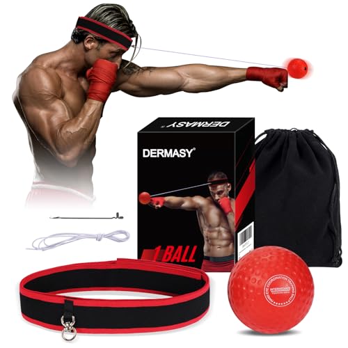 Dermasy® Upgraded Boxing Reflex Ball, Boxing Training Ball with Headband Perfect for Reaction, Punching Speed, Fight Skill, Fitness, Newst Boxing Equipment - style: 1 ball