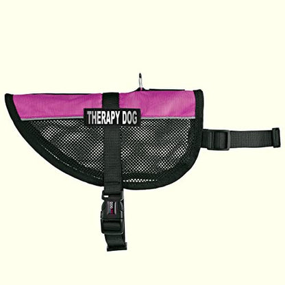Dogline MaxAire Multi-Purpose Mesh Vest for Dogs and 2 Removable Therapy Dog Patches, Small, Pink