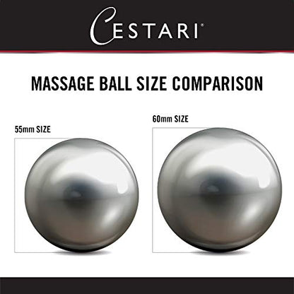 Cryosphere Massage Ball Hot Cold Roller Ball - Fast Muscle Pain Relief - Stainless Steel Balls for Heat or Ice Therapy - Feet Pain - Plantar Fasciitis- Back Ache - Foot Massager - 60 mm Ice Roller - color: Blue 60mm