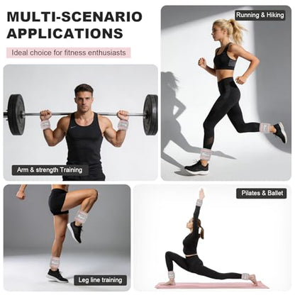 Ankle Wrist Weights, Adjustable Arm Leg Weights for Women Men, Secure Fit Non-Slip Exercise Weights for Home Workout, Running, Walking, Aerobics, Physical Therapy
