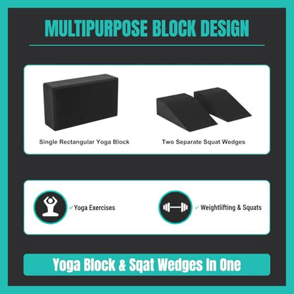 Slant Board for Calf Stretching & Squats – Non-Slip Heel Elevated Squat Wedge Block for Weightlifting, Squat Mobility & Performance | Workout Wedge to Improve Squat Form, Balance & Strength