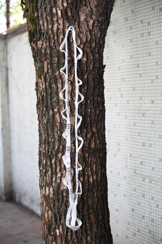 2PCS 5.9ft Long Nylon Daisy Chain Straps for Aerial Yoga Hammock Swing Adjustable Aerial Silk Extender Hanging Rope for Aerial Yoga Belts 180cm - color: White