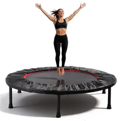 Rebounder Trampoline for Adults, 40"/50" Foldable Spring Fitness Trampoline - 450 lbs Capacity, Quiet & Stable Indoor/Outdoor Exercise Equipment for Cardio Workout - size: 40 IN