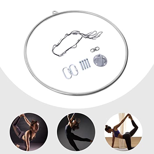 Aerial Hoop Kit 35inch/ 90cm Professional Single-Point Aerial Yoga Hoop Equipment Complete Stainless Steel Circus Aerial Ring Set for Fitness Dancing Training Performance - size: 33inch/ 85cm