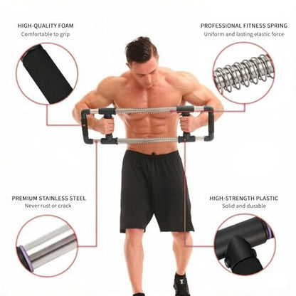 GoFitness Push Down Bar Chest Workout Equipment for Home Gym | Upper Body Strength Trainer for Chest, Arm, Shoulder, Back and Abs, Home Fitness Equipment