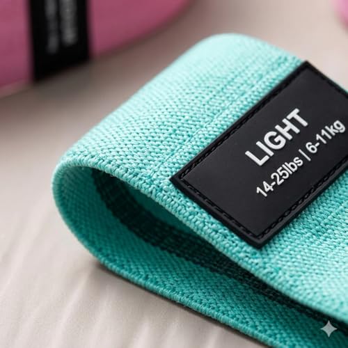 Booty Bands, Fabric Resistance Bands for Working Out, 4-Level Non-Slip Workout Bands with Exercise Guide, Hip and Glute Training Equipment for Home Gym, Teal Pink Gray Black