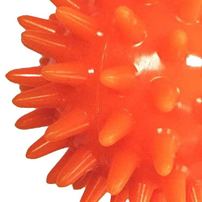 Spiky Massage Ball Exercise Ball 6cm Diameter Travel Pocket Size Foot Massage Ball, 9mm Long Spiked Massage Roller for Head Face Neck Hand Palms Back, Orange