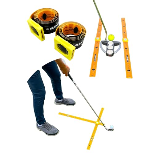 Compact Golf Alignment Sticks & Swing Aid – Pocket-Sized Modular Ruler System to Fix Slice, Takeaway, Stance, Putting & Posture | Indoor & Outdoor Golf Training Tool