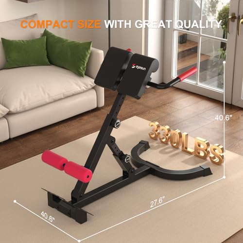 Roman Chair,Foldable Back Extension Machine,Adjustable Ab Back Extension Machine,Core Strength Trainer,Back Exercise Machine for Glute,Ab Workouts,Full All-in-One Body Workout&Home Gym Fitness（Blue）
