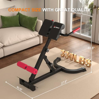 Roman Chair,Foldable Back Extension Machine,Adjustable Ab Back Extension Machine,Core Strength Trainer,Back Exercise Machine for Glute,Ab Workouts,Full All-in-One Body Workout&Home Gym Fitness（Blue）