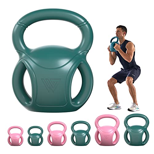3 Handle Kettlebells Weight - Weight for Women Options 5, 10, 15 and 20 LB for Russian Twists AB Exercise, Weightlifting and Core Fitness Exercise Home Gym [Single in Sold]