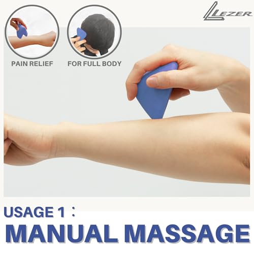LEZER Large Trigger Massage Point, Manual Massage Ball, Muscle Knot Release Tool, Deep Tissue Relief, Hip Flexor Iliacus Back Psoas Hand Foot Myofascial Physical Therapy, 3.5 inｘ3 in, Blue - style: 05 - Large Trigger Blue