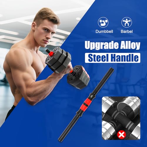 Adjustable Weights Dumbbells Set, Non-Rolling Adjustable Dumbbell Set, Free Weights Dumbbells Set Hexagon, Weights Set for Home Gym, 44 Lbs