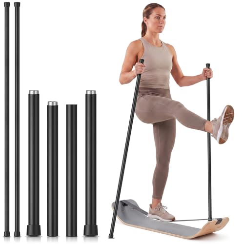 Outus 2 Set Slackboard Training Standing Pole 60 Inch Steel Adjustable Stick with Non-Slip Ends Multi-Functional Balance Assist Accessories for Yoga Sport Fitness Workouts Balance Flexibility at Home