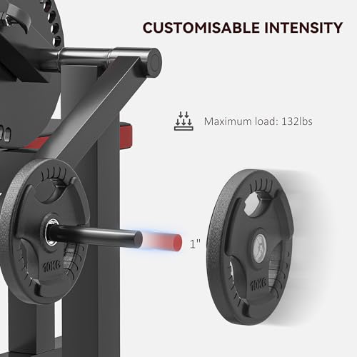 Soozier 2-in-1 Bicep Preacher Curl Bench with Adjustable Seat and Elbow Cushion, Plate Loaded Curl Machine & Tricep Extension Machine for Home Gym Workout