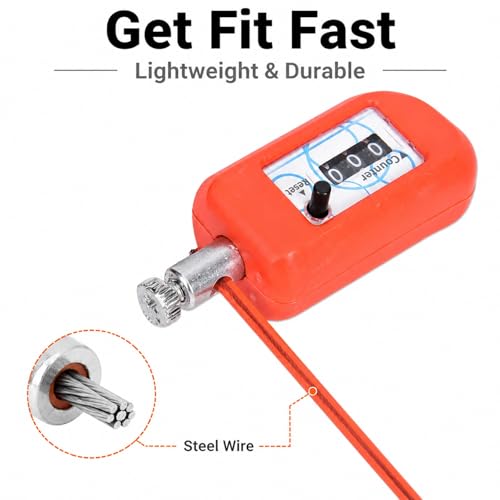 Count Rope Skipping, Red Steel Wire Bearing Jump Rope with Digital Counter, Lightweight Fitness Skipping Rope - Durable Indoor Outdoor Exercise Tool for Adults and Students