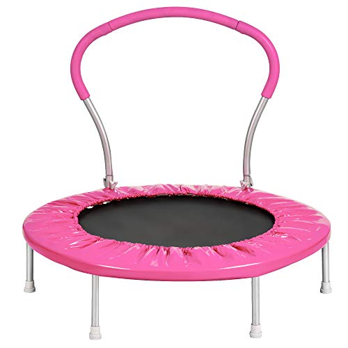 36 Inch Mini Trampoline with Handle for Adults and Kids, Metal Frame Bounce Exercise Trampoline Indoor Outdoor Use