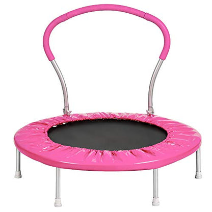 36 Inch Mini Trampoline with Handle for Adults and Kids, Metal Frame Bounce Exercise Trampoline Indoor Outdoor Use