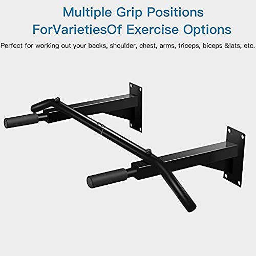 Wall Mounted Pull-Up Bar, Multifunction Dip Station/Heavy Duty Chin Up Bar for Home Gym Exercise and Workout, Can Bear 200Kg/440Lb