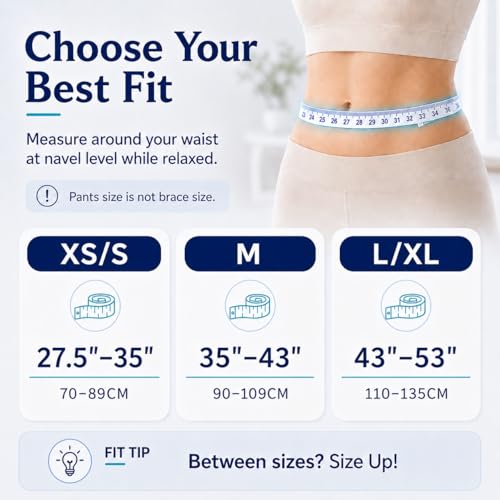 Breathable Thin Back Brace for Women, Adjustable Lower Back Support Belt for Everyday Pain Relief, Slim Low-Profile Lumbar Brace with Gentle Compression, Comfortable Under Clothes