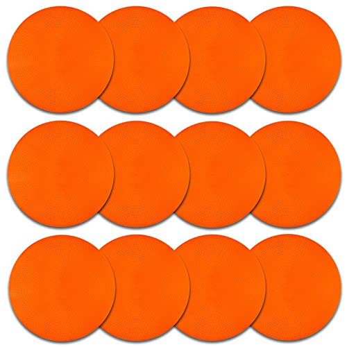 Poly Spots Spot Markers 9 Inch Multicolor Floor Dots - style: 12Pcs Red-orange