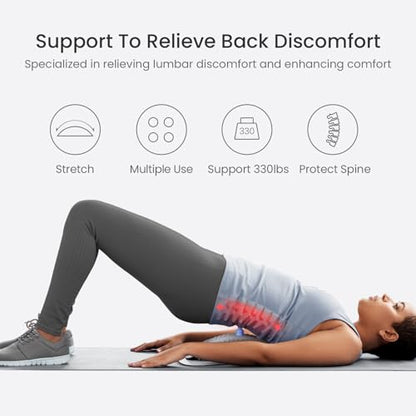 Back Stretcher with Adjustable Arch – Lumbar Stretching Device with Acupressure Nodes, Lower Back Support and Relaxation Tool for Home, Office, and Gym Use - color: MANUAL