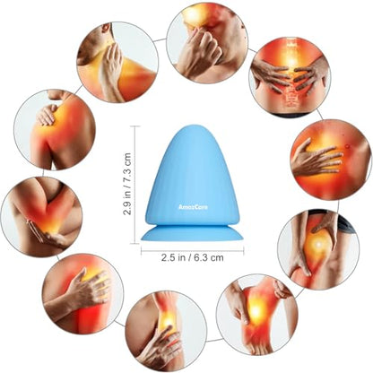 Trigger Point Massage Tool, Manual Massage Ball with Suction Cup for Muscle Knots Soreness Deep Tissue Myofascial Release Hip Flexor Iliacus Psoas Neck Shoulder Back Thigh Foot. (Blue)