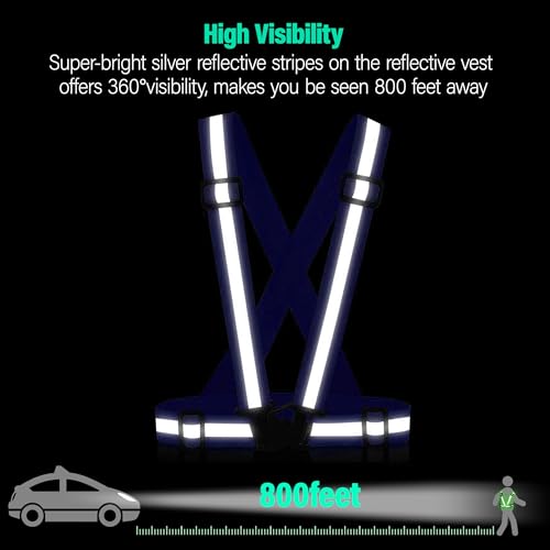 Reflective Vest Running Gear, 2-10Pack High Visible Safety VES - color: 2 x Blue