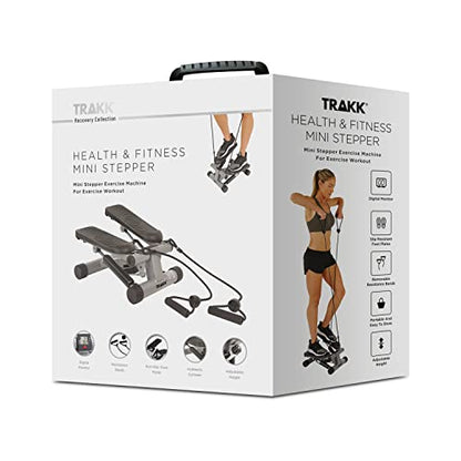 TRAKK Fitness Mini Stepper - Stair Stepper for Home, Exercise Step Platform, Workout Equipment with Resistance Bands