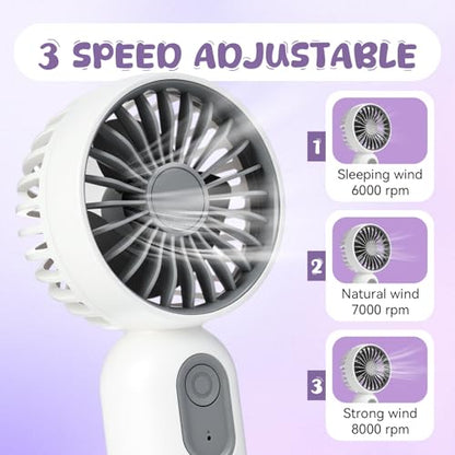 Tujoe 6 Sets Mini Portable Fan Cooling Towel Small Personal Handheld Fan Rechargeable 35"x 12" Ice Towel Chilly for Yoga, Sport, Gym, Workout, Camping, Fitness, Running Summer Gift (White)