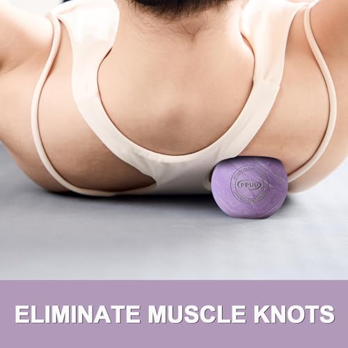 Massage Lacrosse Ball for Myofascial & Trigger Point Release, Muscle Knots, Yoga Therapy – Improves Joint Mobility & Relieves Pain – Shoulder, Back, Plantar Fascia, HIPS – 2.5-Inch Purple-03 Rubber