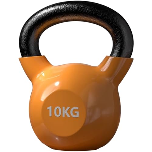 Kettlebell Weights for Women Men's Fitness Training Kettle Bells, Home Solid Cast Iron Kettle Ball, Press/Swing/Row, Shaping Equipment(Orange-10kg) - color: Orange-10kg