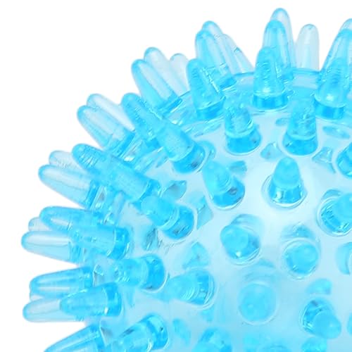 Agatige 2PCS 7CM Spiky Massage Balls, Strength Recovery Exercise Ball, Hollow Soft Stress Reflexology, Stress Relief Massage Ball for Hand Wrist (Transparent Blue, 2PCS) - size: 2PCS