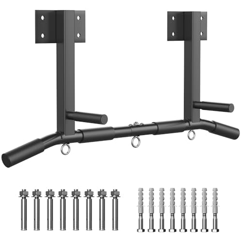 Wall Mount Pull Up Bar, Joist Beam Rafter Mount Pull-up Bar, Ceiling Mounted Chin Up Bar for Home Gym with Punching Bag Hanger - color: Black3