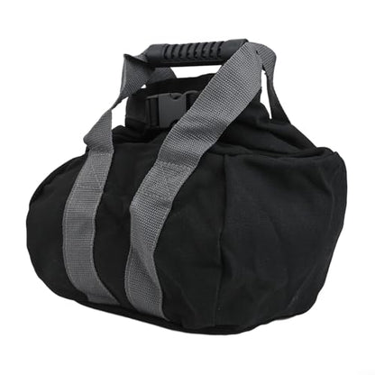 Adjustable Canvas Kettlebell Sandbag with Handle for Home Gym Strength Training, Portable Empty Weight Bag for Yoga Pilates Resistance Workout, Black