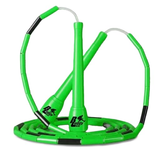 Buddy Lee New Beaded Jump Rope – Adjustable Skipping Rope for Adults – Durable, Tangle-Free Fitness Jump Rope with Ergonomic Handles for Cardio, Training & Outdoor Workouts - color: Green