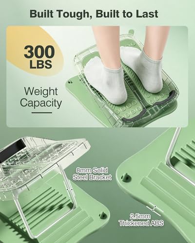 Slant Board for Calf Stretching, 9-Level Adjustable Incline Board with 2 Resistance Bands, Portable Calf Stretcher for Exercise & Physical Therapy Equipment (Green)