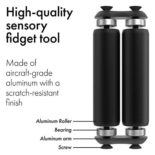 ONO Roller - Handheld Fidget Toy for Adults | Help Relieve Stress, Anxiety, Tension | Promotes Focus, Clarity | Compact, Portable Design (Black, Full Size - Aluminum) - size: Full Size, style: Aluminum - Black