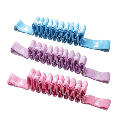 12 Loop Resistance Stretch Band, Numbered Flexibility Strap for Exercise, Physical Therapy, Yoga, Pilates, Dance, Gymnastics and Rehab Training, Adjustable Stretching for Splits, Ballet,Home Workouts - color: Pink