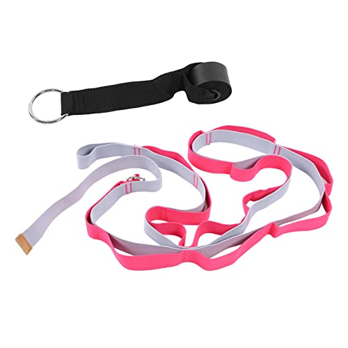 Yoga Stretching Strap, Yoga Strap for Flexibility Training, 3.1m Oxford Cloth Leg Stretcher Strap with Foam Handle and Stainless Steel Buckle, for Gym Dance Physical - color: Red